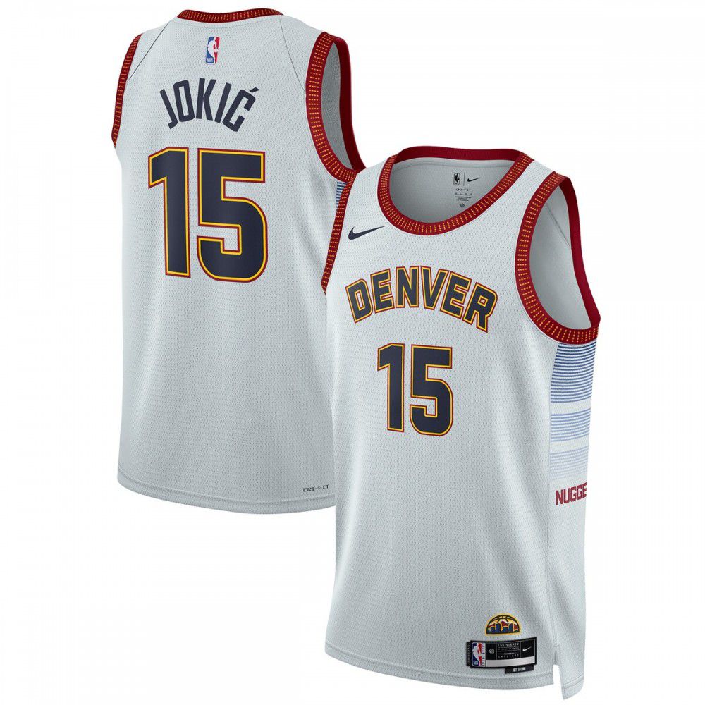 Nikola Jokic Denver Nuggets Unisex 2022/23 Swingman Jersey - City Edition - Silver-Pro Kit Vault | Brand New 26/27 Sports Jerseys